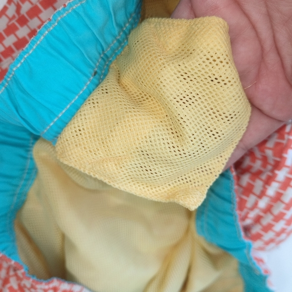 Tommy Bahama Relax orange/white men's swim shorts with safety briefs size M pool - Picture 9 of 11